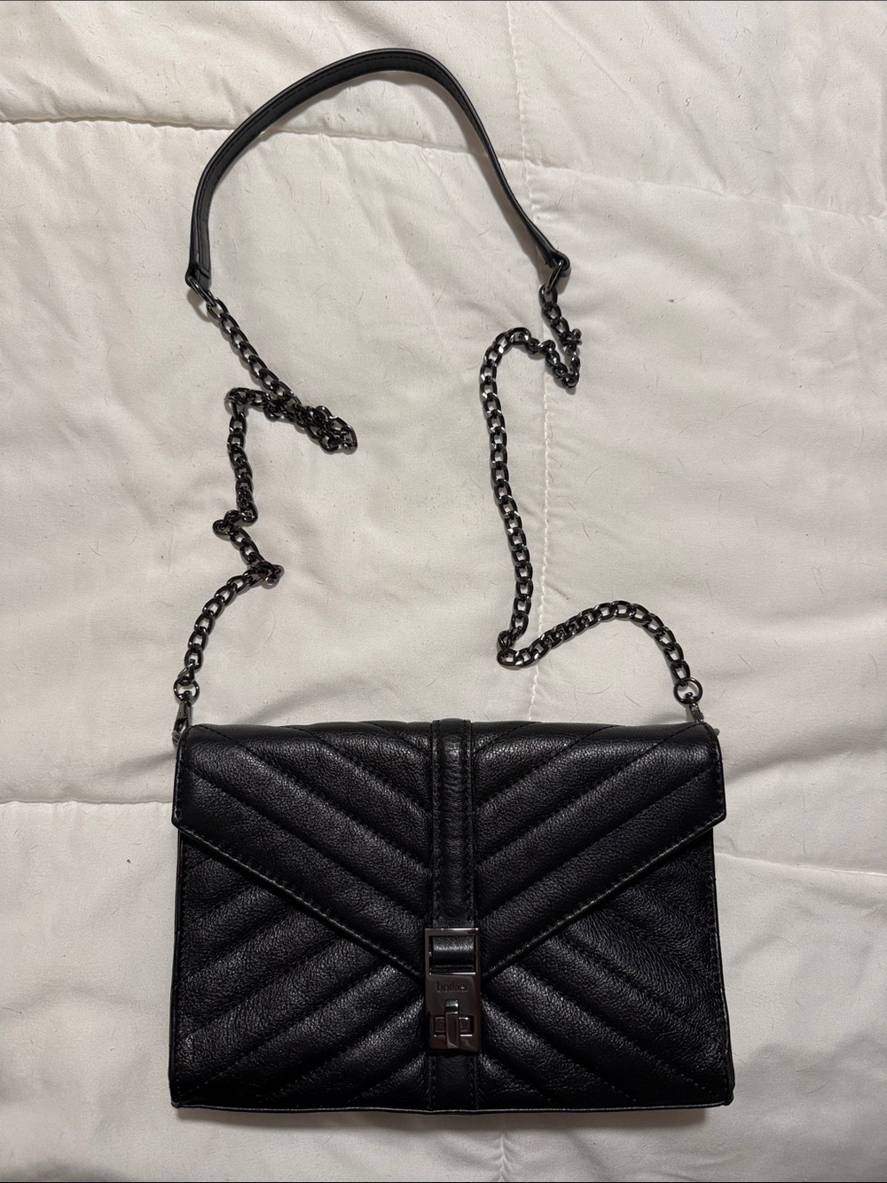 Botkier Black Quilted Leather Chain Crossbody Bag